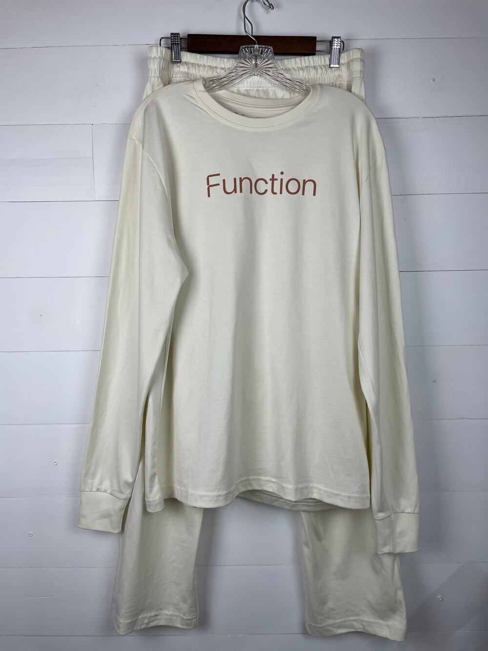 Original Favorites Off/White SupimaCotton Mens/Unisex Loungewear Set Function Lg
